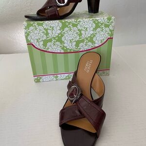 Franco Sarto Maroon Heeled Mules